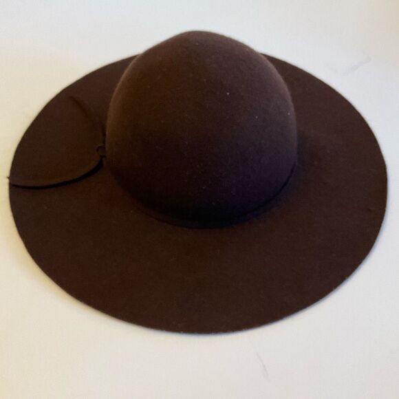 Chocolate Brown Rounded Floppy Annie Hall Hat Boho Eclectic Wide Brim - Picture 9 of 12